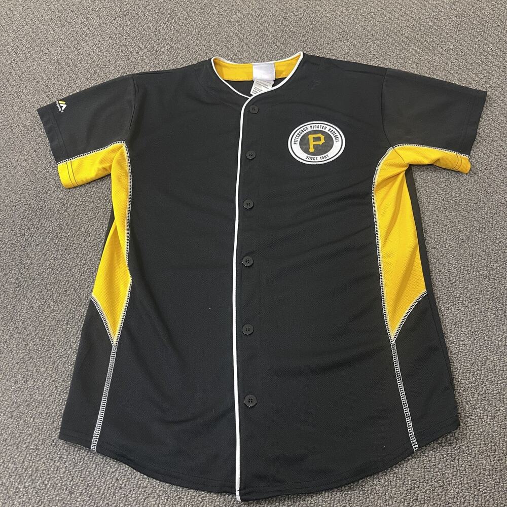 Pittsburgh Pirates Jersey Youth Large 14-16 MLB Baseball Shirt Majestic *